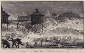 The Gale at Brighton, the Damage to the West Pier by Charles J. Staniland